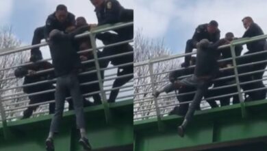 Así salvaron policías a hombre que intentó suicidarse desde puente vehicular en la GAM | Video