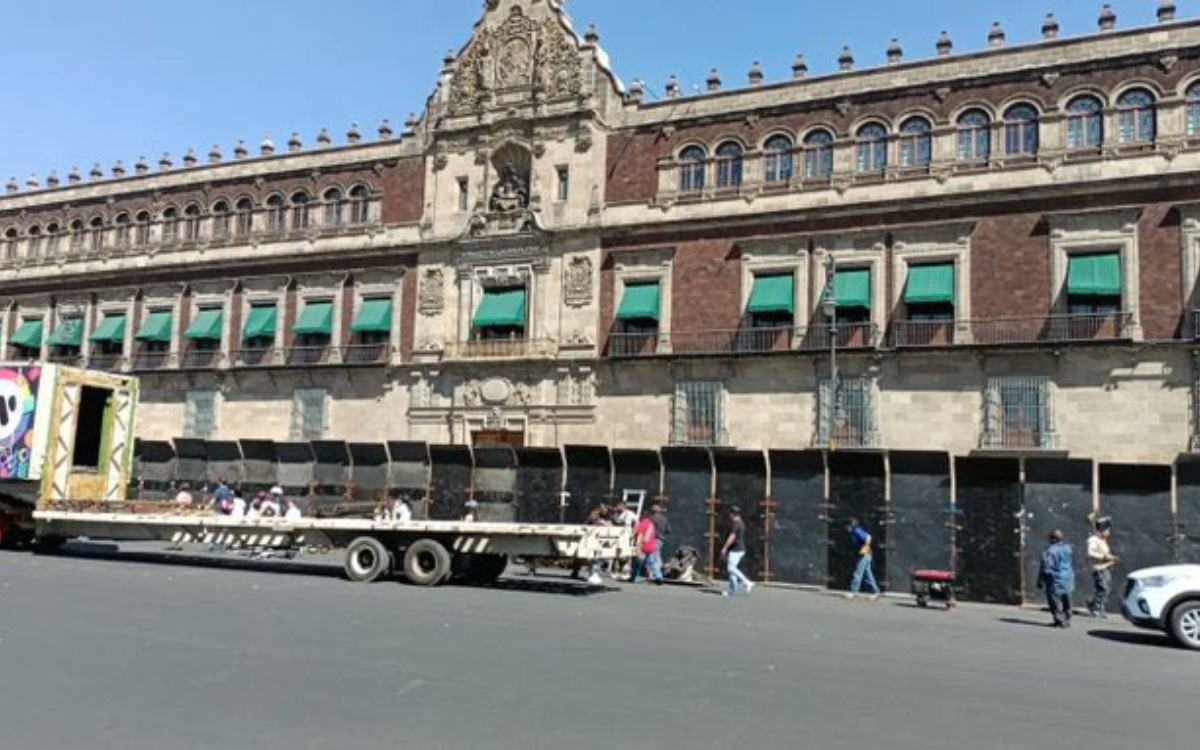 Blindan Palacio Nacional previo a marcha contra 'Plan B' de AMLO | Video