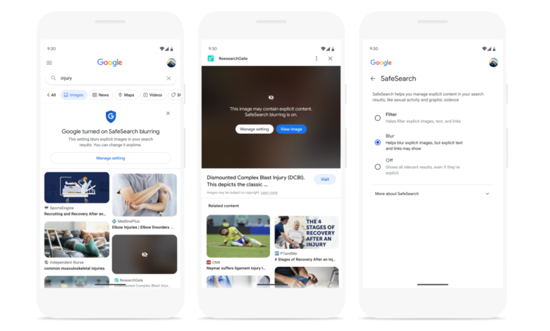 Google pronto desenfocará las imágenes explícitas en los resultados de búsqueda de forma predeterminada