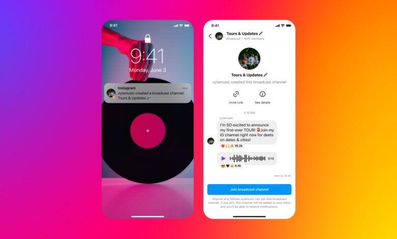 Instagram lanza una nueva función de transmisión de chat llamada 'Canales'