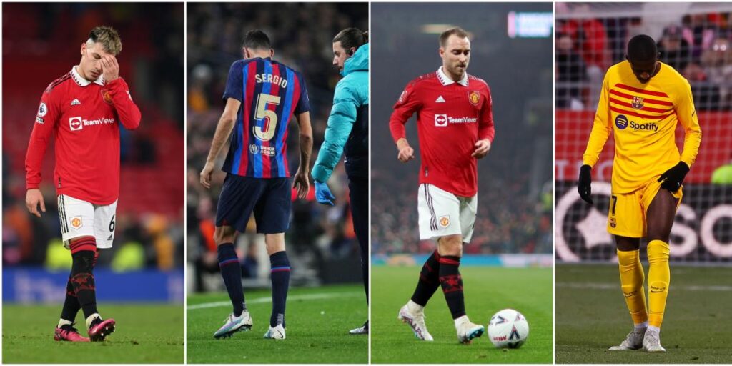 Las bajas de Barça y Manchester United para su duelo en la Europa League