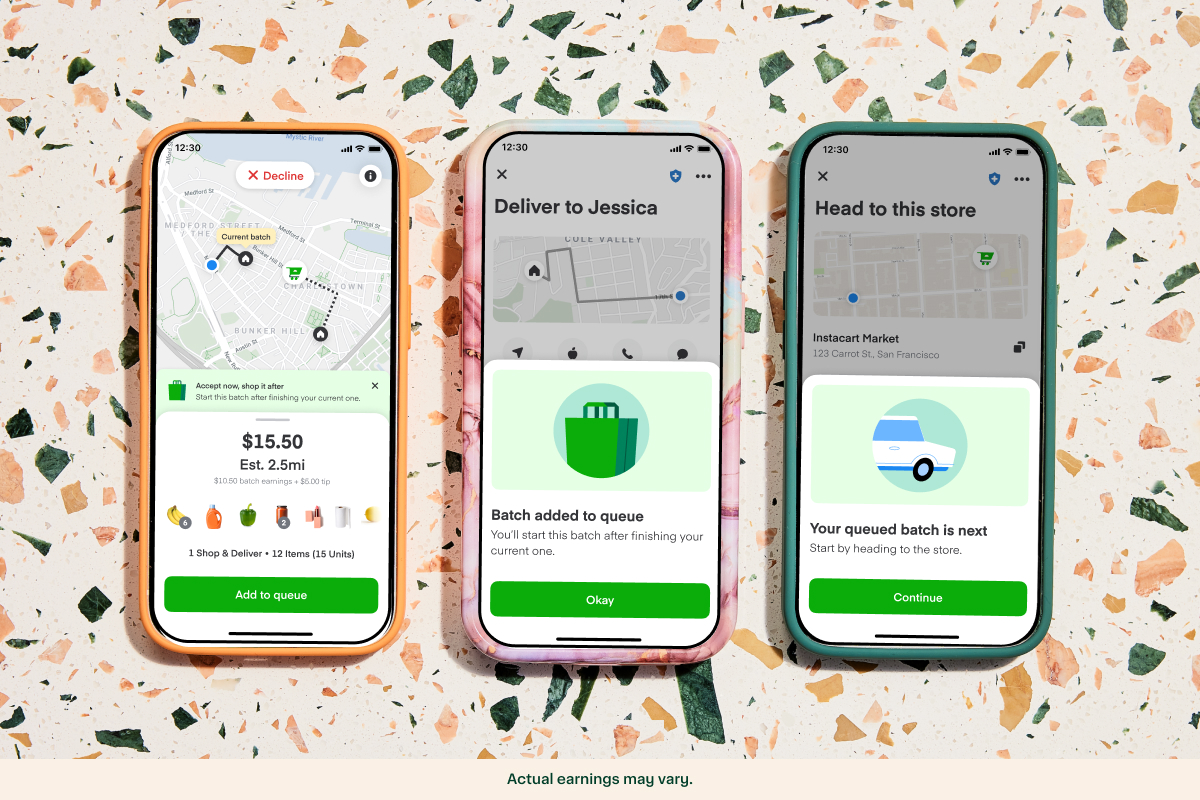 Las nuevas funciones de Instacart brindan a los compradores más formas de ganar en sus propios horarios