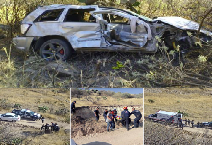 Muere una mujer al caer a un barranco su auto, hay otro herido, en carretera a Huimilpan