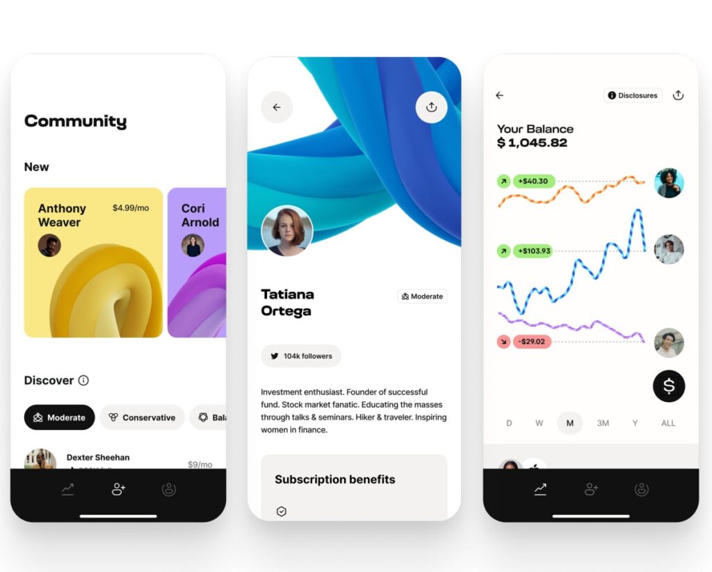 Nueva plataforma de inversión social Siga toques a personas influyentes para reflejar sus estrategias de inversión