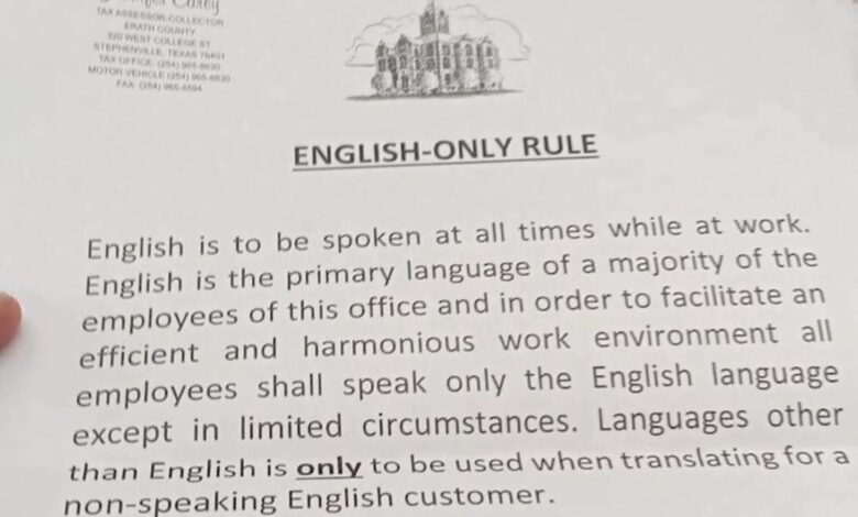 Oficina de recaudación de impuestos pide a sus empleados sólo hablar en inglés