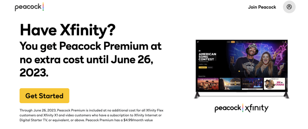 Peacock ya no incluirá su oferta Premium gratuita como parte del paquete Xfinity el 26 de junio