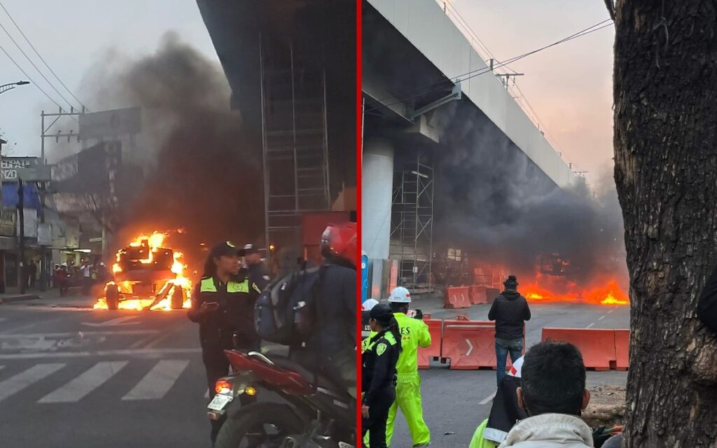 Se incendia grúa usada para reconstrucción del tramo elevado de la Línea 12 del Metro | Videos