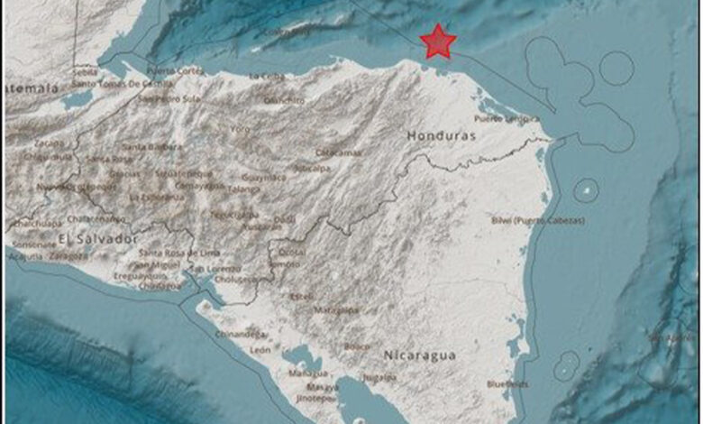 Temblor de magnitud 5,6 se registra en el Caribe hondureño sin causar daños