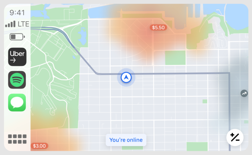 Uber está integrando su aplicación de conductor con Apple CarPlay