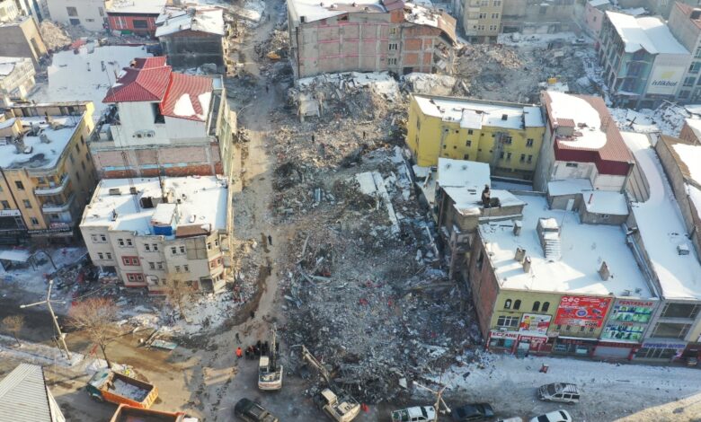 Vista aérea de la ciudad turca Kahramanmaras, devastada por el terremoto