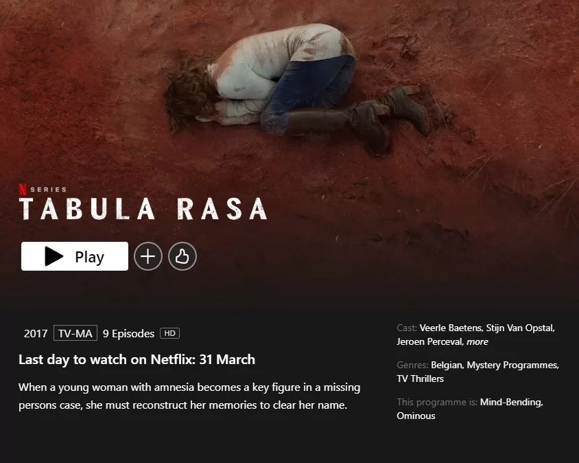 fecha de eliminación de tabula rasa que se muestra en netflix