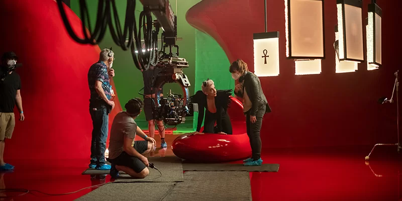 filmando en el hombre de arena