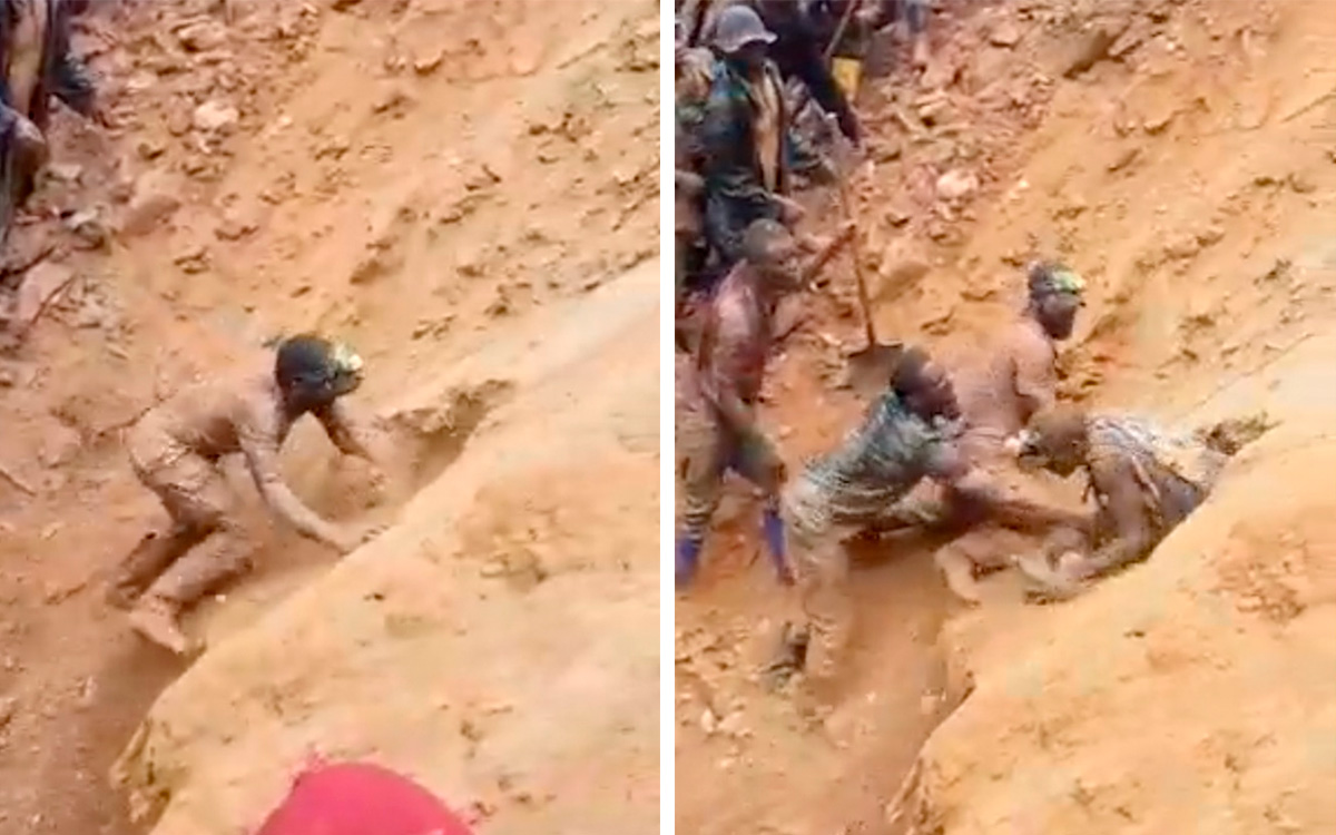 Con las manos, rescatan a mineros tras colapso de mina