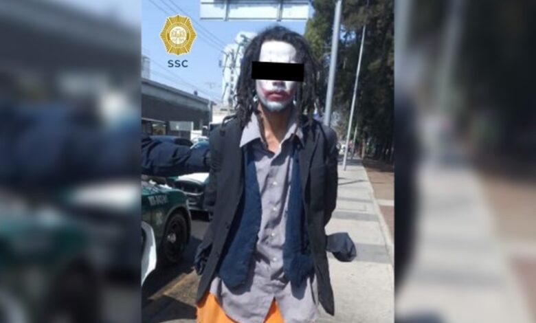 Detienen a sujeto que se caracterizó de 'Joker' para asaltar en CDMX