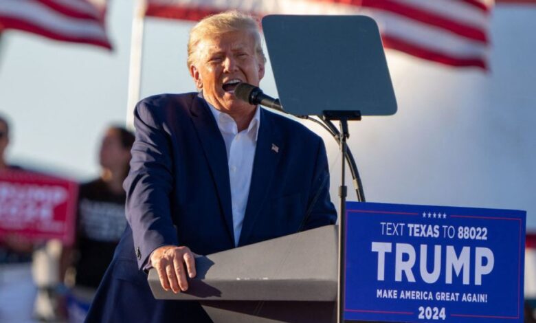 Donald Trump en acto electoral en Waco, Texas