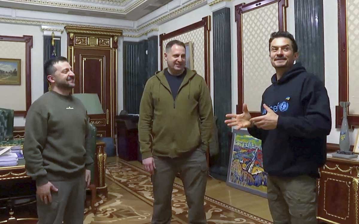 El actor Orlando Bloom, embajador de Unicef, se reúne con Zelenski