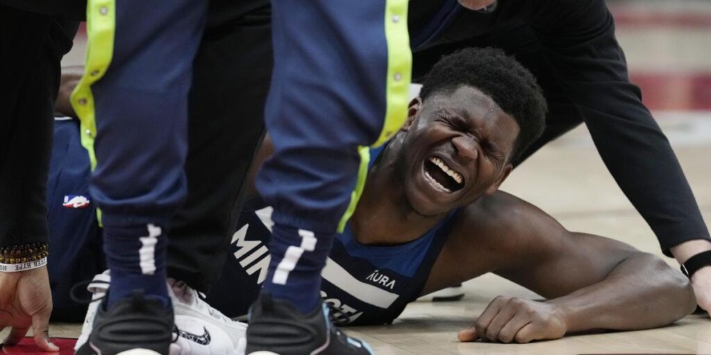 El desgarrador grito de dolor de Anthony Edwards tras lesionarse