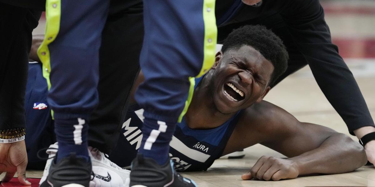El desgarrador grito de dolor de Anthony Edwards tras lesionarse