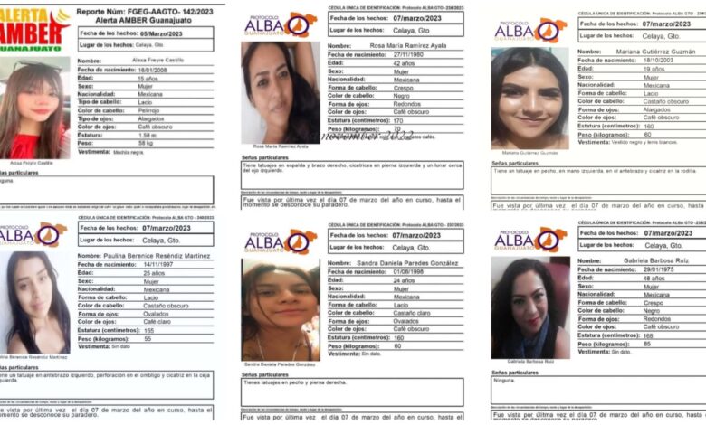 En menos de una semana, desaparecen 8 mujeres en Celaya