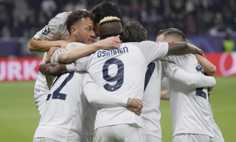 Horario y dónde ver por TV el Nápoles - Eintracht de Frankfurt de la UEFA Champions League