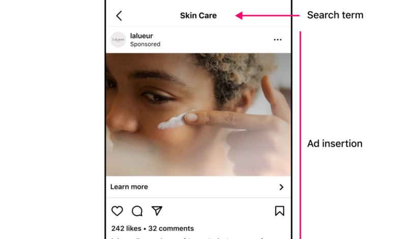 Instagram trae anuncios a los resultados de búsqueda y lanza 'Anuncios de recordatorio'