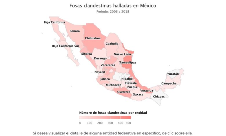 Lanzan nuevo mapa de fosas clandestinas; van 2,710 en gobierno de AMLO