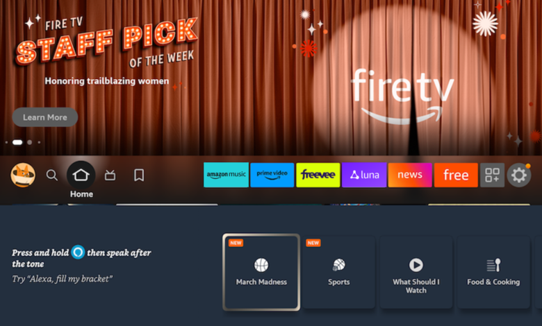Los usuarios de Fire TV pueden completar los corchetes de la NCAA con la nueva función March Madness