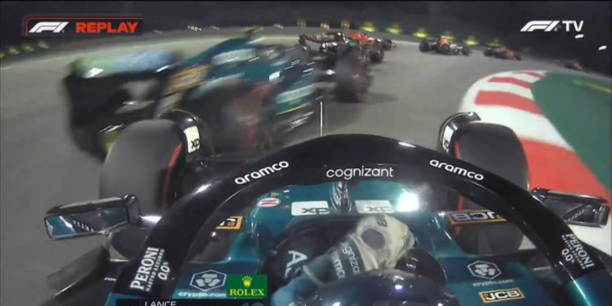 Salida del GP de Bahrein F1: Stroll toca a Alonso en la primera vuelta