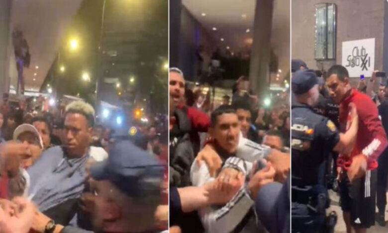 Selección de Perú y Policía Nacional en Madrid terminan a los empujones y golpes | Video