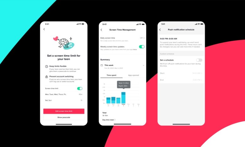 TikTok implementa nuevos controles de tiempo de pantalla, agrega nuevas configuraciones predeterminadas para adolescentes y amplía el emparejamiento familiar