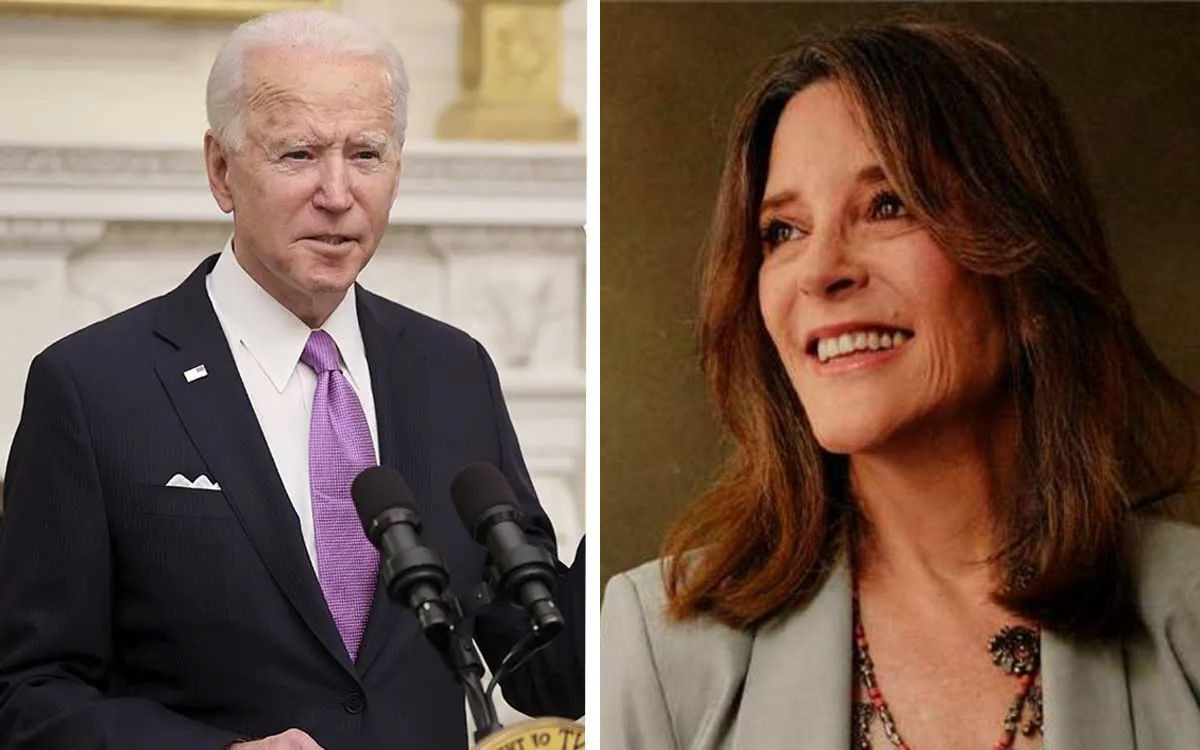Una ‘gurú de autoayuda’ competirá con Biden por nominación demócrata