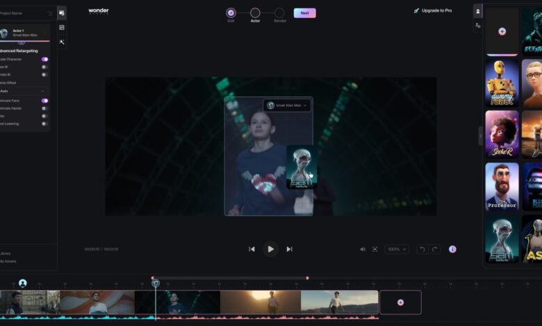 Wonder Dynamics pone un estudio de personajes CG de servicio completo en una plataforma web