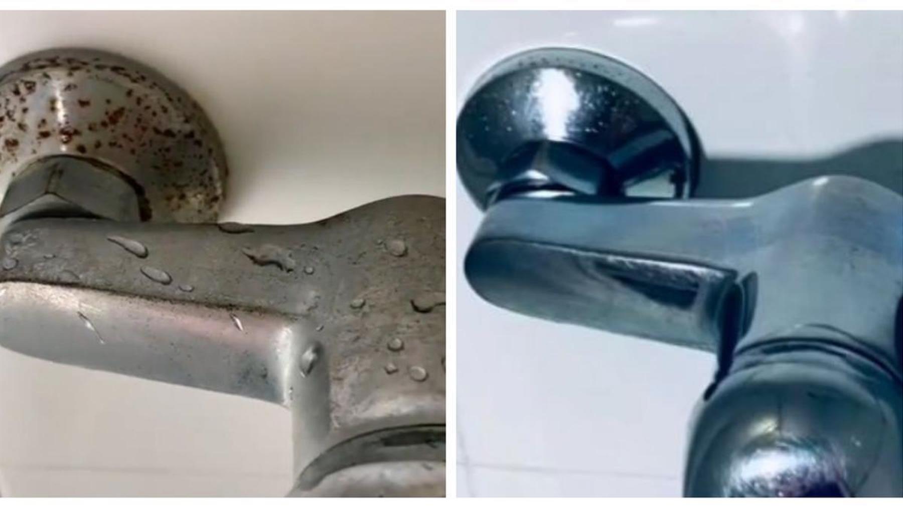 el truco para eliminar para siempre el óxido de tus grifos de baño