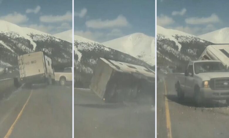 peligroso y aparatoso accidente en la I-70 de Colorado