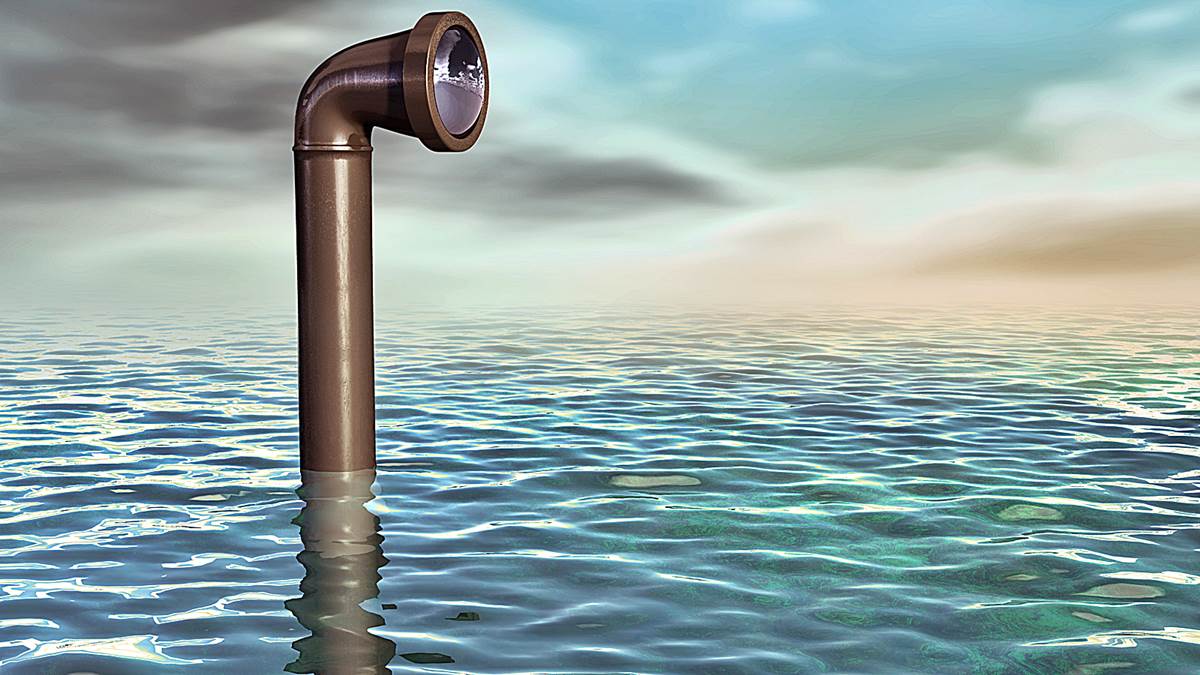 ¿Por qué los espejos se colocan inclinados en un periscopio?