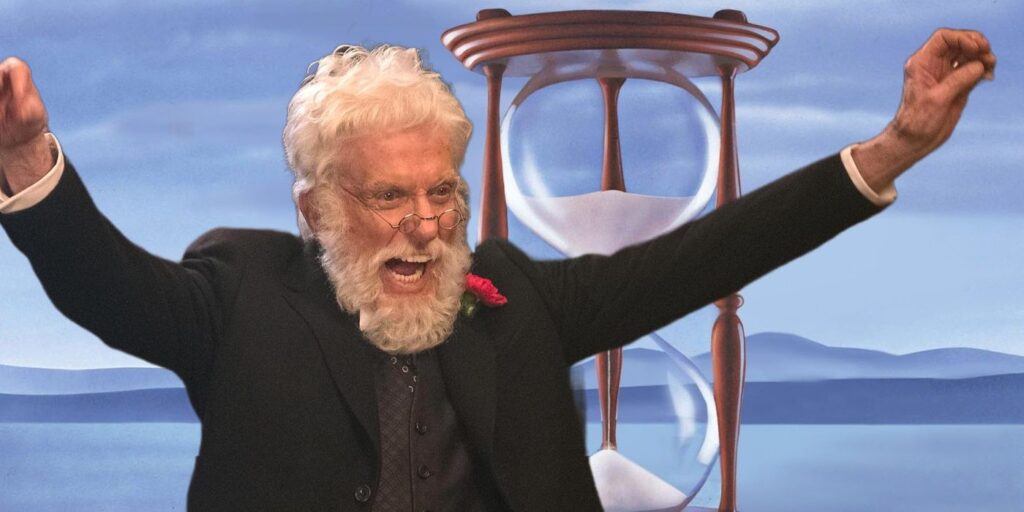 Dick Van Dyke Cheering in Front of the Days Of Our Lives Logo