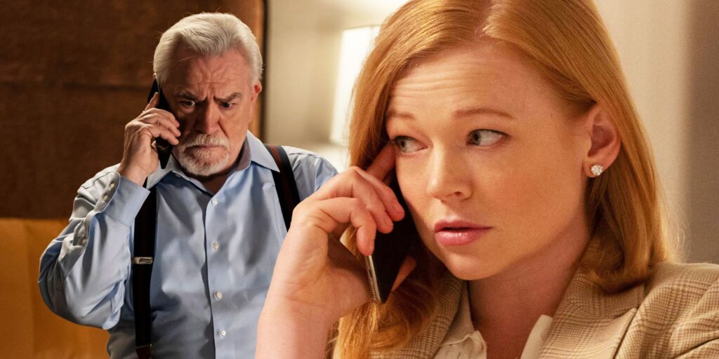 Shiv and Logan Roy in Succession