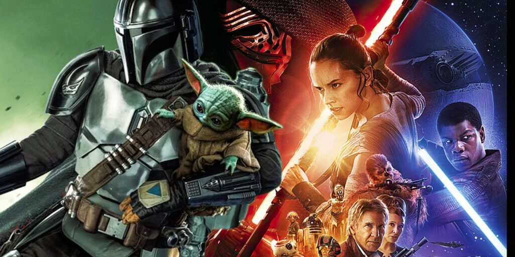 The posters for The Mandalorian season 3 and Star Wars: The Force Awakens
