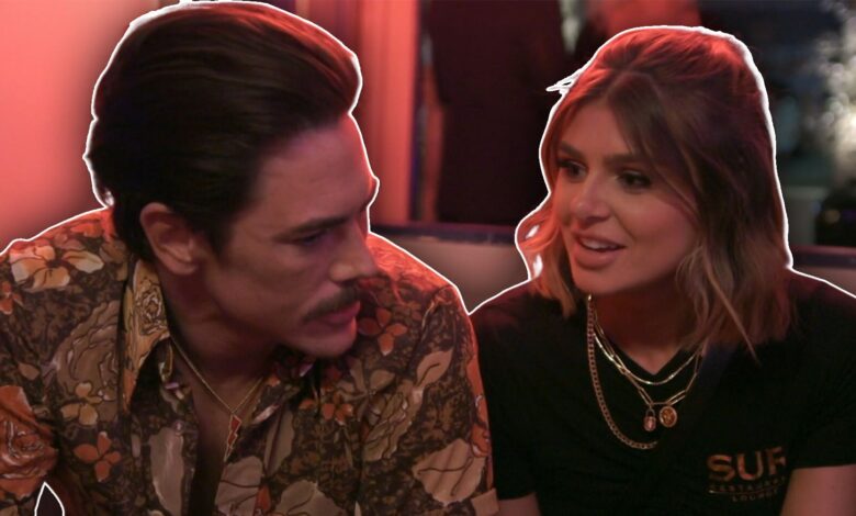Tom Sandoval and Raquel Leviss from Vanderpump Rules next to each other at SUR