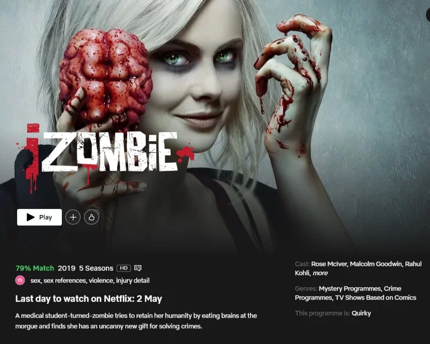 izombie deja netflix reino unido mayo 2023
