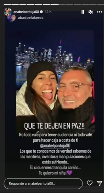 Storie de Anabel Pantoja. / Instagram