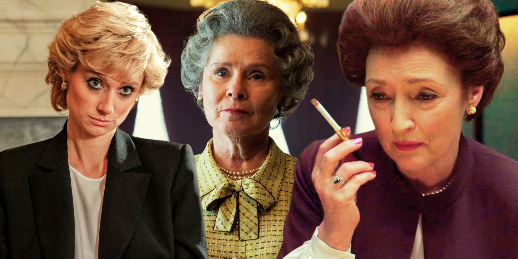 Princess Diana, Queen Elizabeth, and Princess Margaret in The Crown