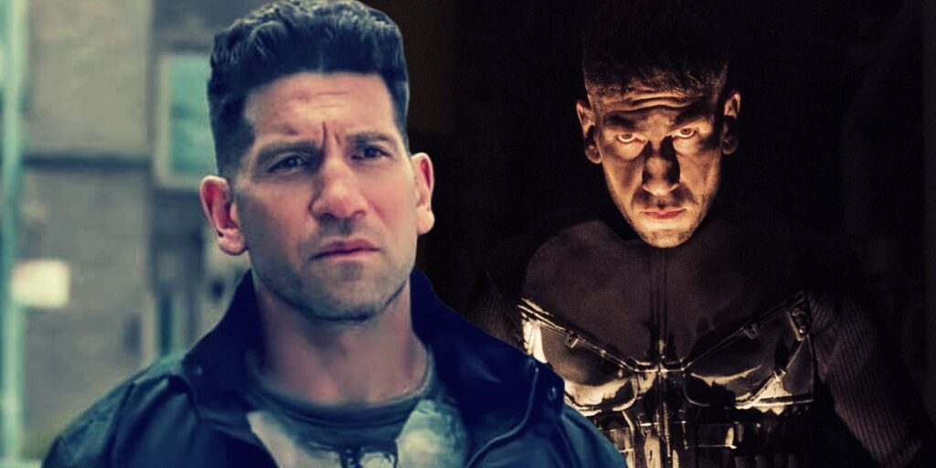 Split Image of Jon Bernthal's Frank Castle, the Punisher in shadows