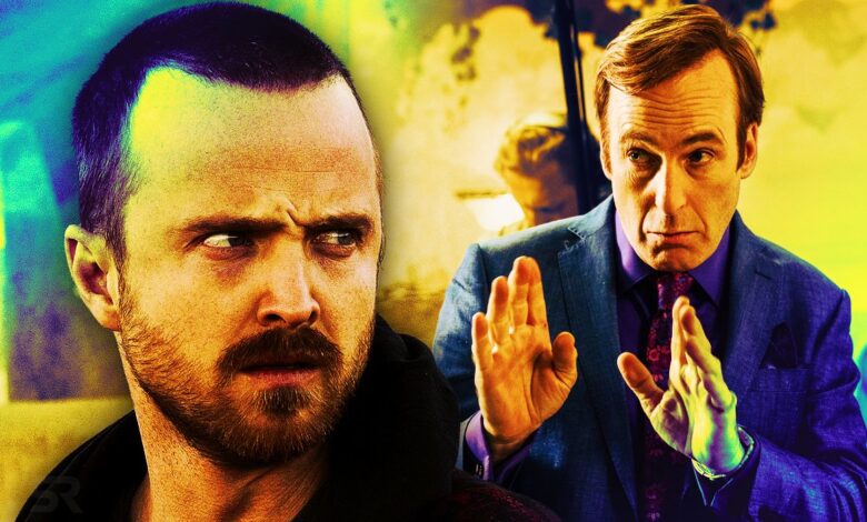 Split image of Jesse in Breaking Bad and Saul in Better Call Saul