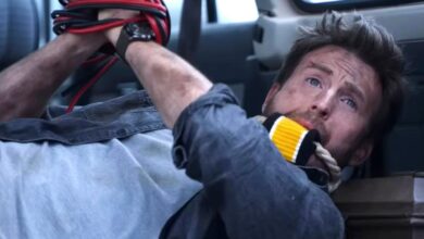 Chris Evans tied up in Ghosted