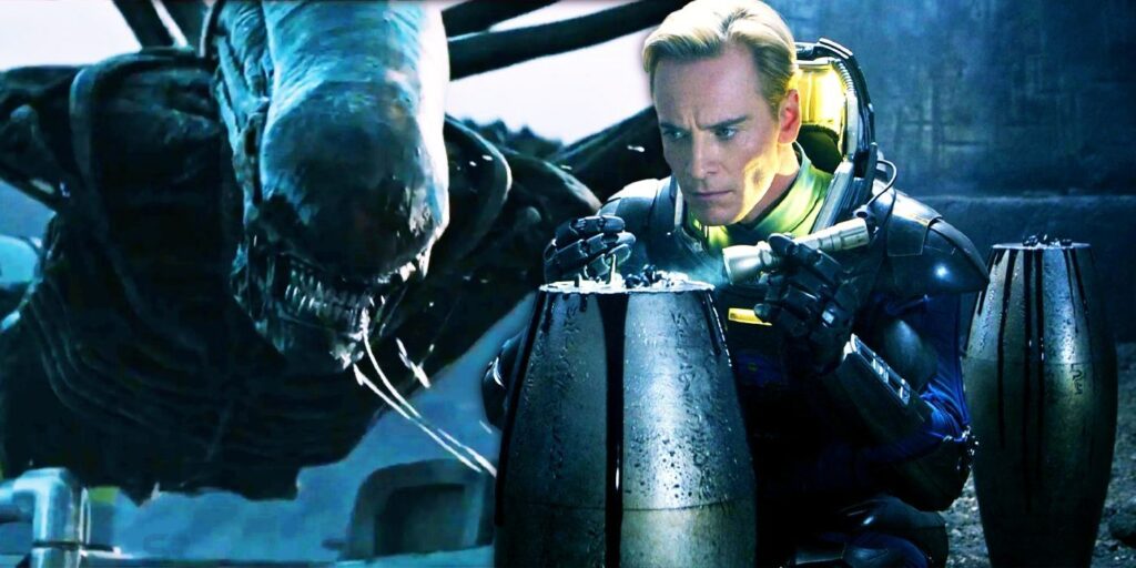 Alien's David and a Xenomorph.