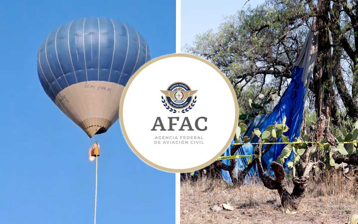 AFAC investiga incendio de globo aerostático en Teotihuacán