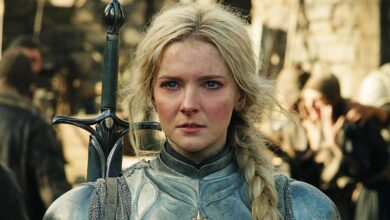 Galadriel looking worried in Lord of the Rings The Rings of Power episode 6