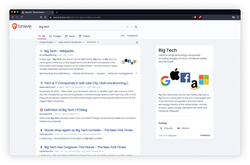 Brave Search ya no usa el índice de Bing