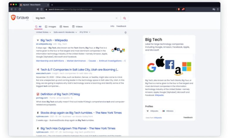 Brave Search ya no usa el índice de Bing
